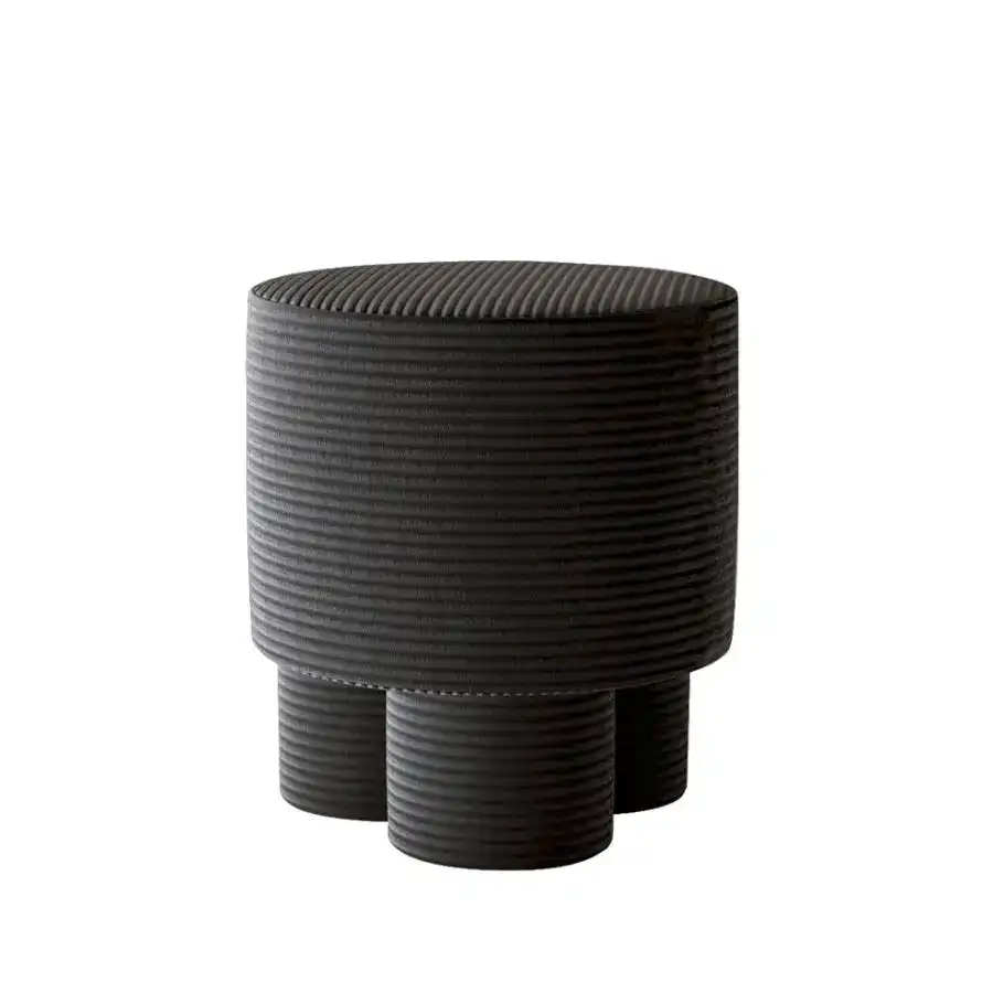 Boo Puf Fitilli Kadife Antrasit